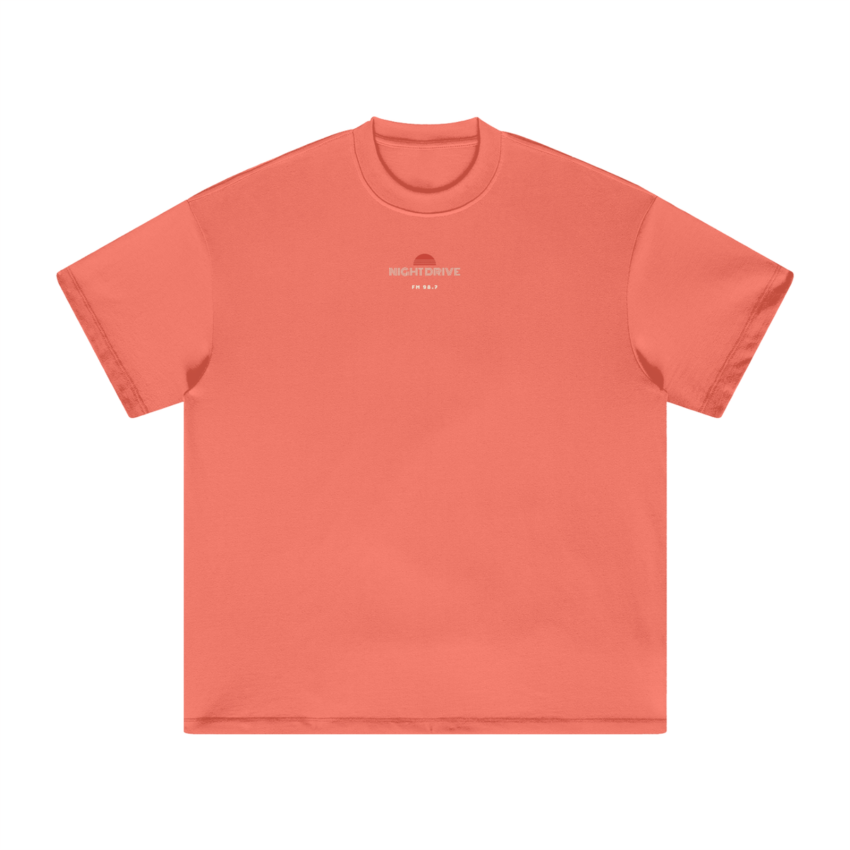 Night Drive Heavyweight Tee – Watermalon Red – front