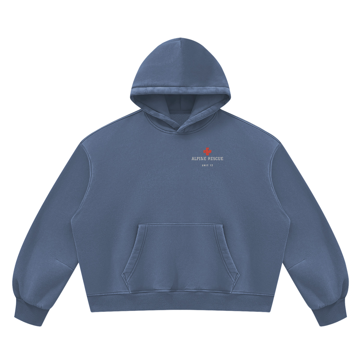 Alpine Rescue Vintage Wash Hoodie – Washed Blue – front