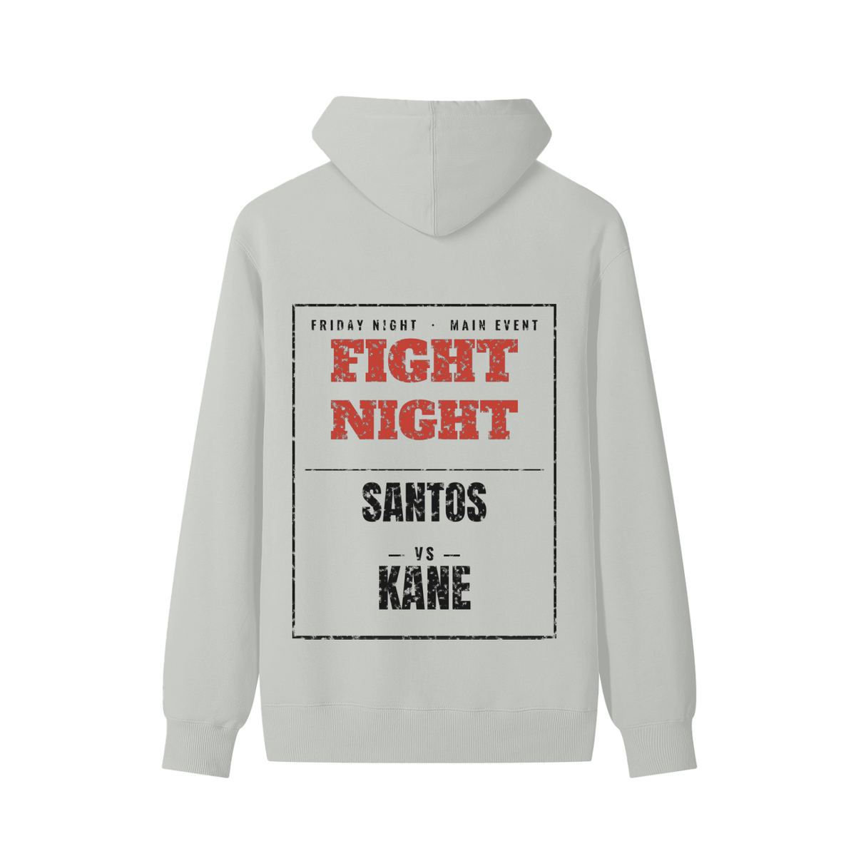Fight Night Hoodie – Hemp Ash – back