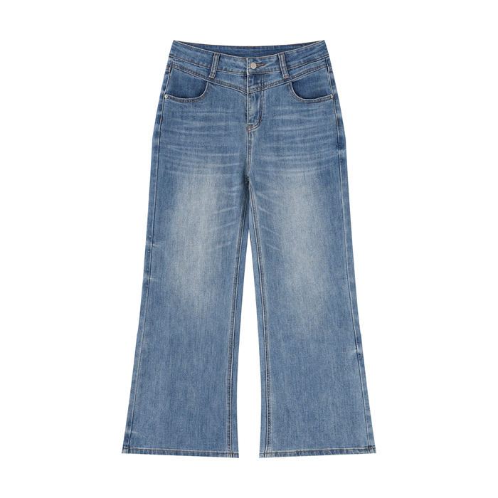 Mid Rise Stretch Wide Leg Jeans