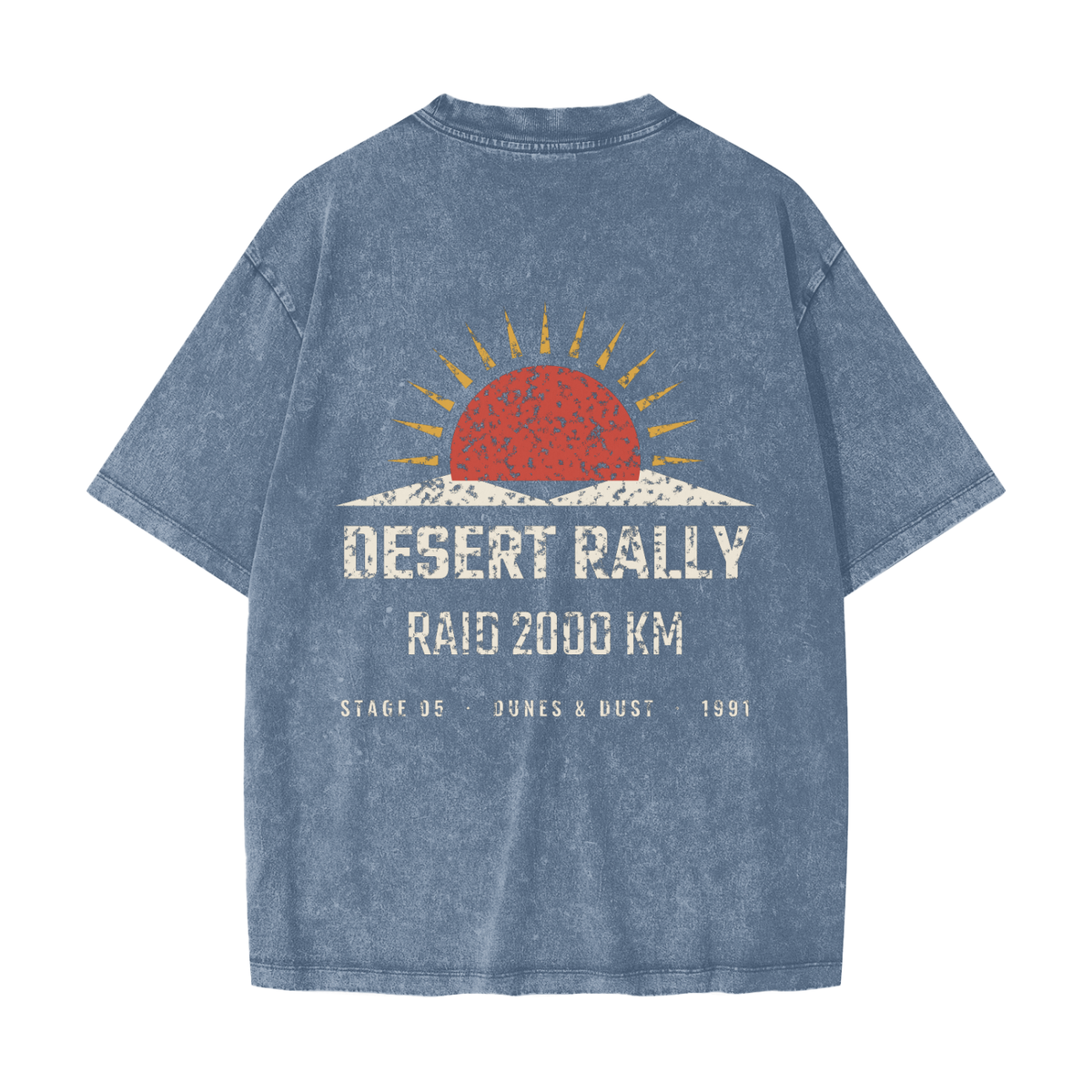 Desert Rally Heavyweight Tee – Blue Jeans – back