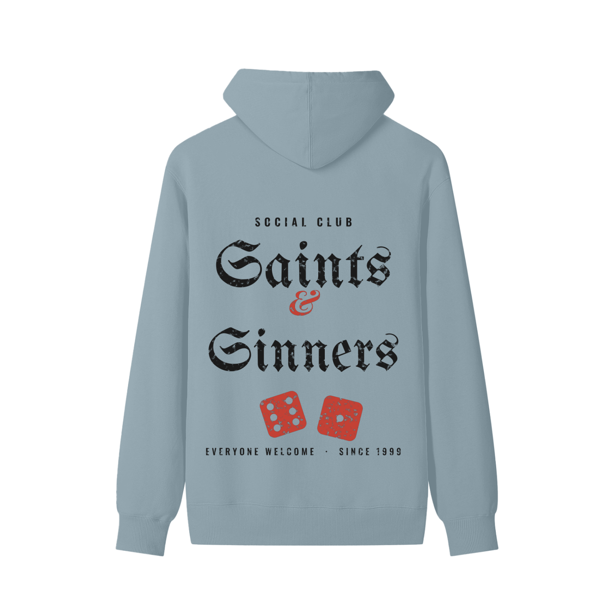 Saints & Sinners Hoodie – Haze Blue – back