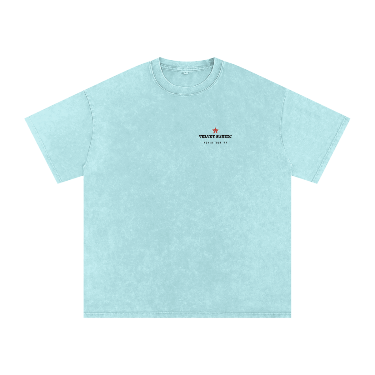 Velvet Static Snow Wash Tee – Water Blue – front