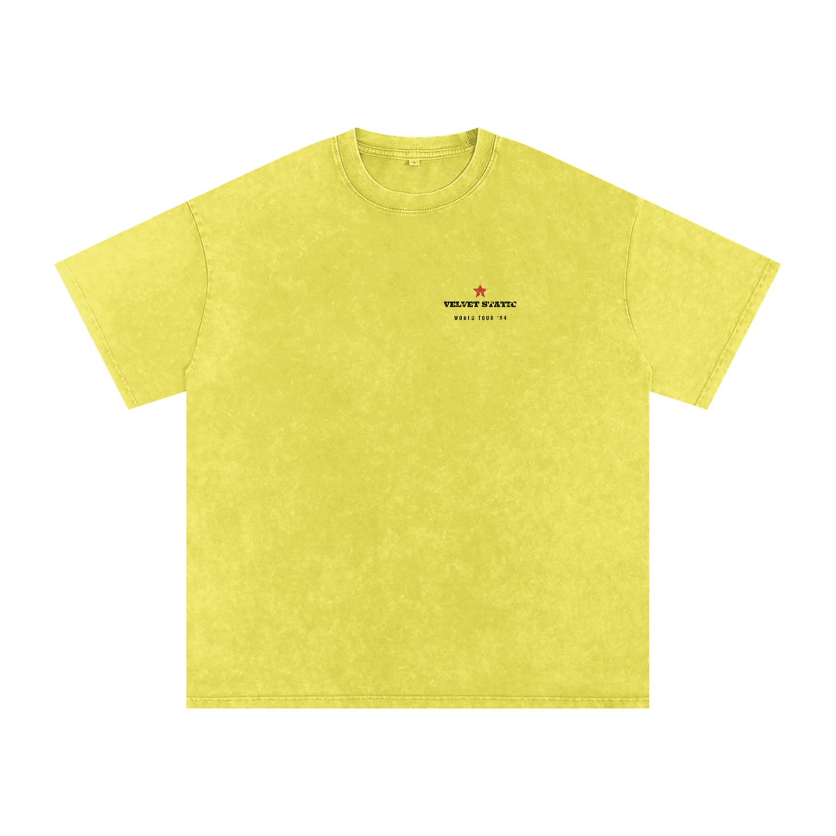 Velvet Static Snow Wash Tee – Olive Yellow – front