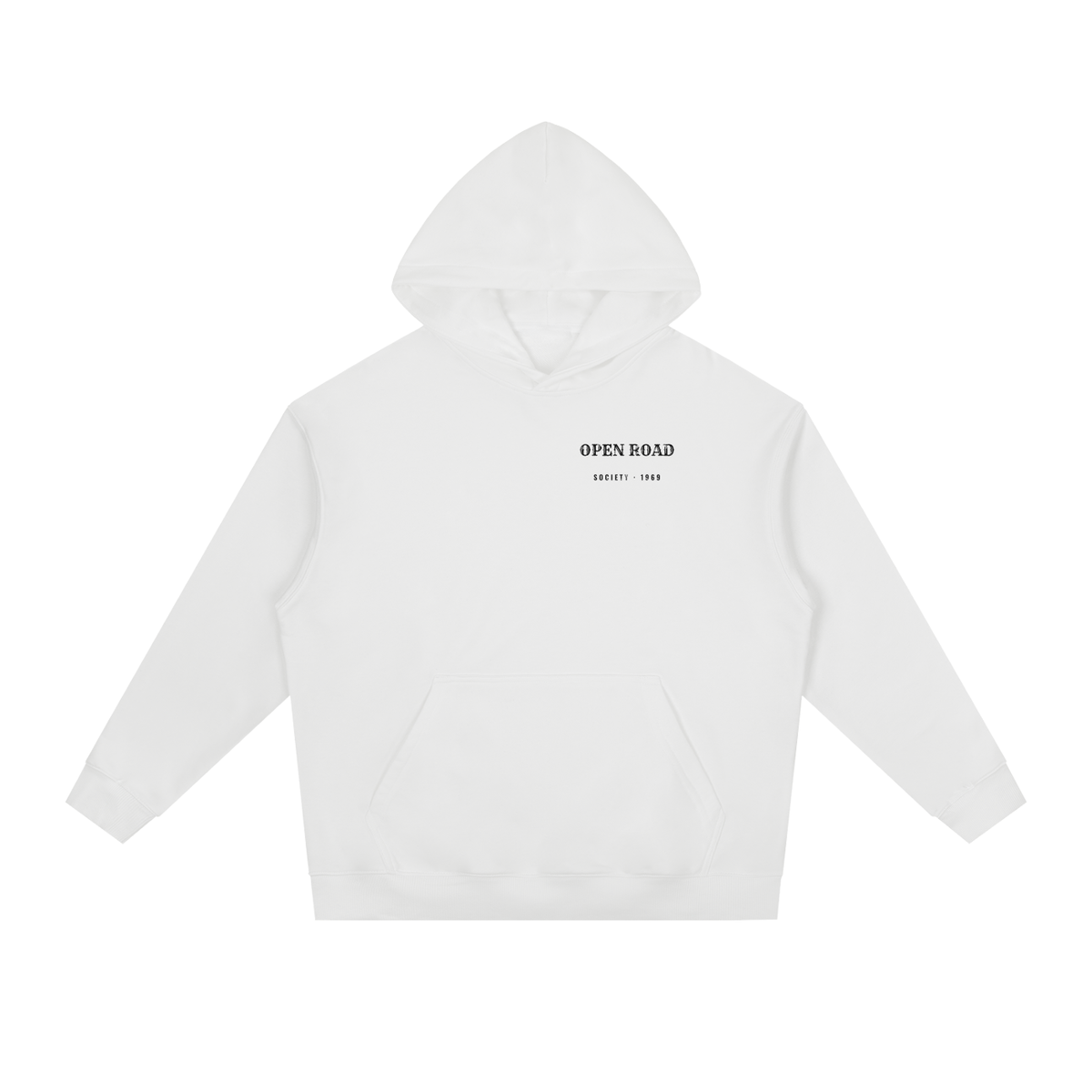 Open Road Heavyweight Hoodie – White – front
