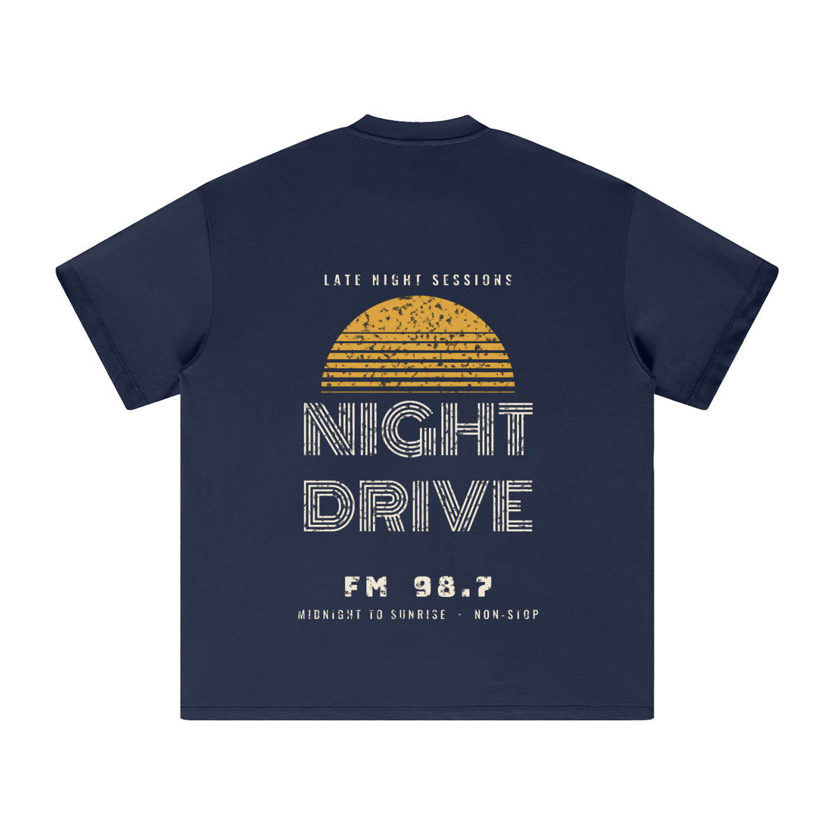 Night Drive Heavyweight Tee – Navy – back