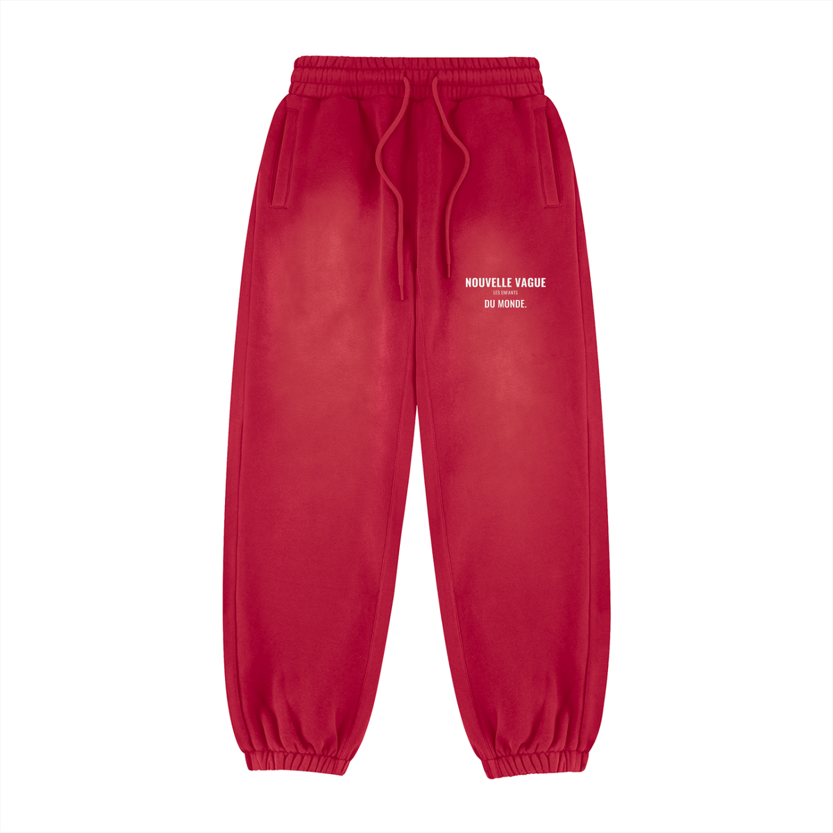 Nouvelle Vague Vintage Wash Joggers – Red – front