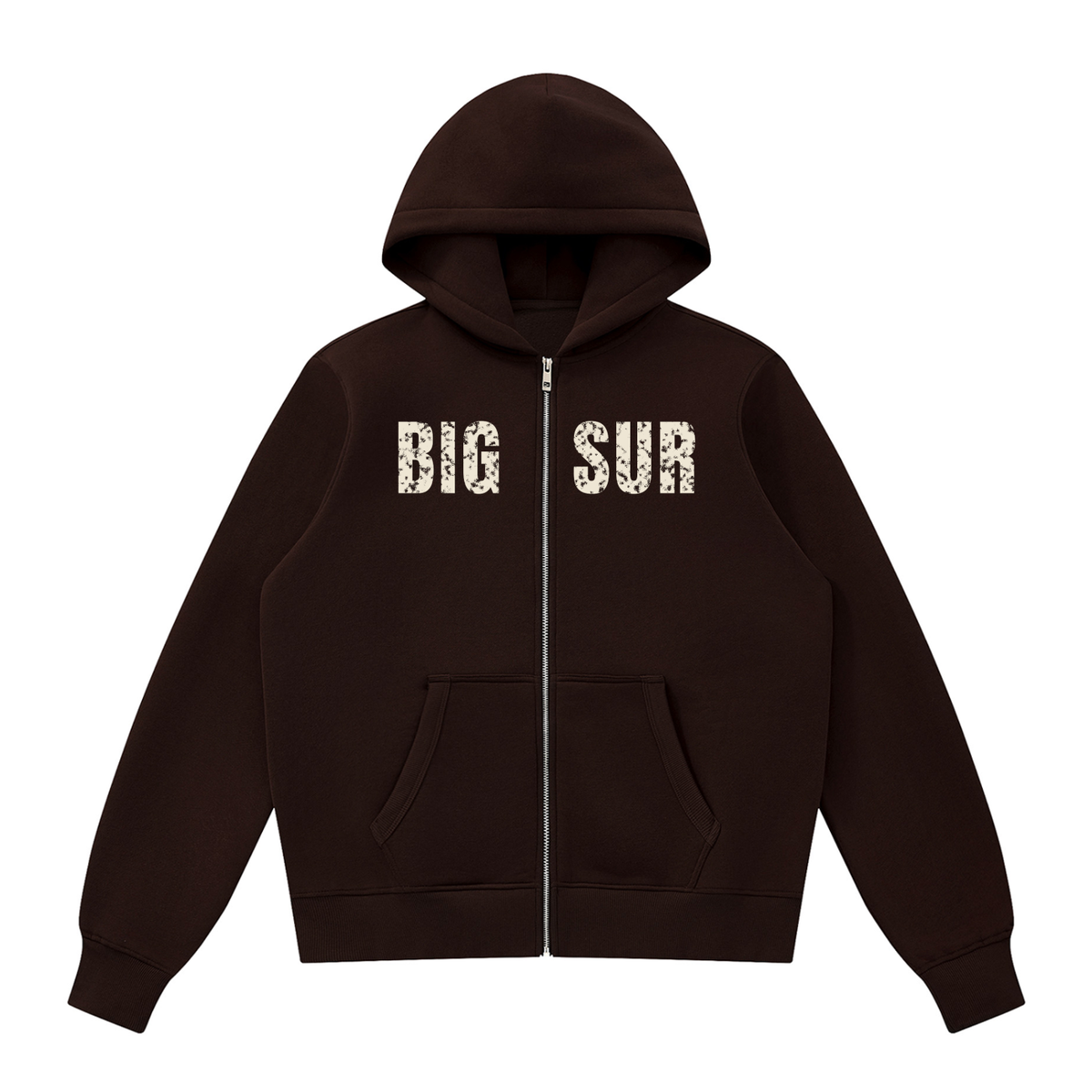 Big Sur Fleece Full Zip Hoodie – Coffee – front