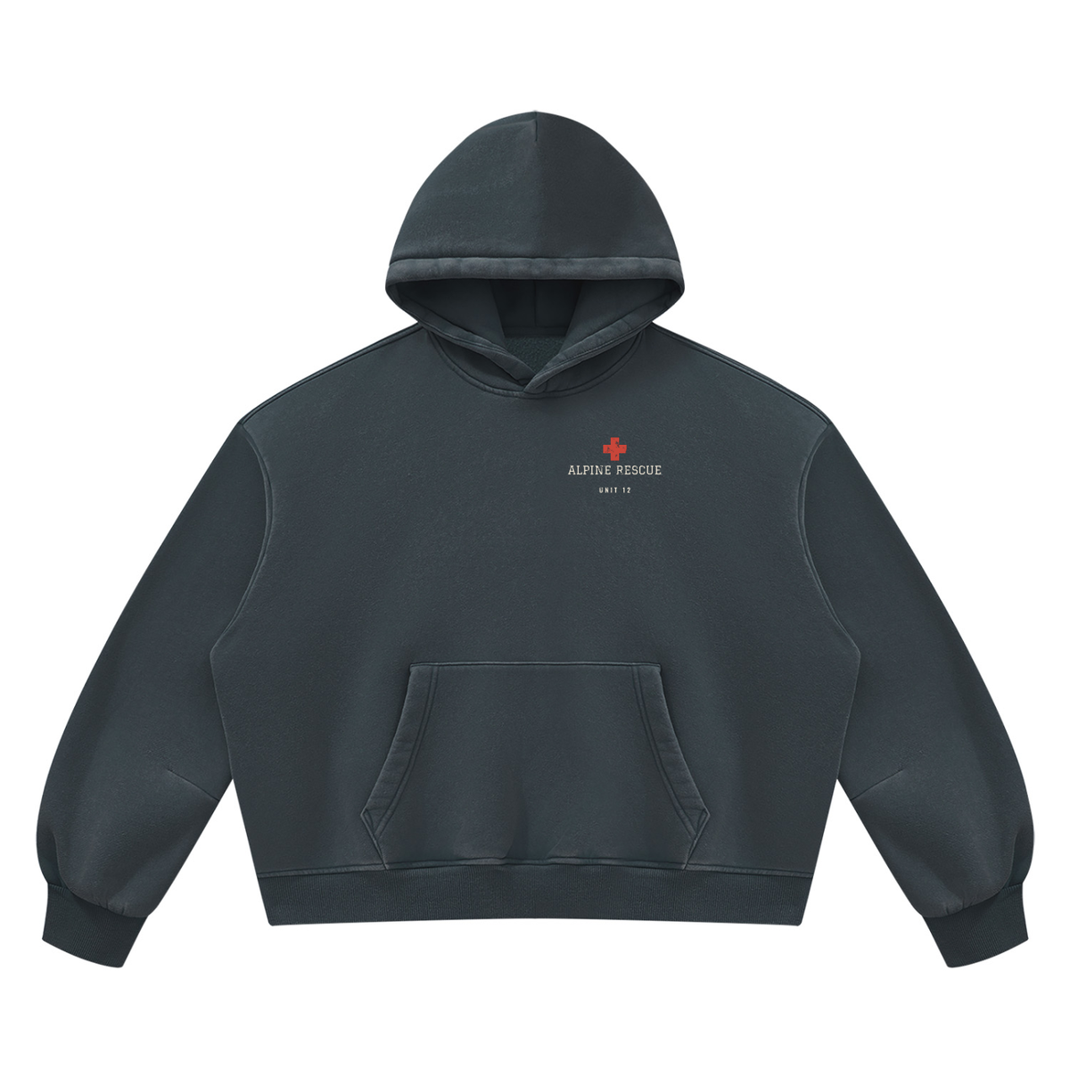 Alpine Rescue Vintage Wash Hoodie – Navy Blue – front