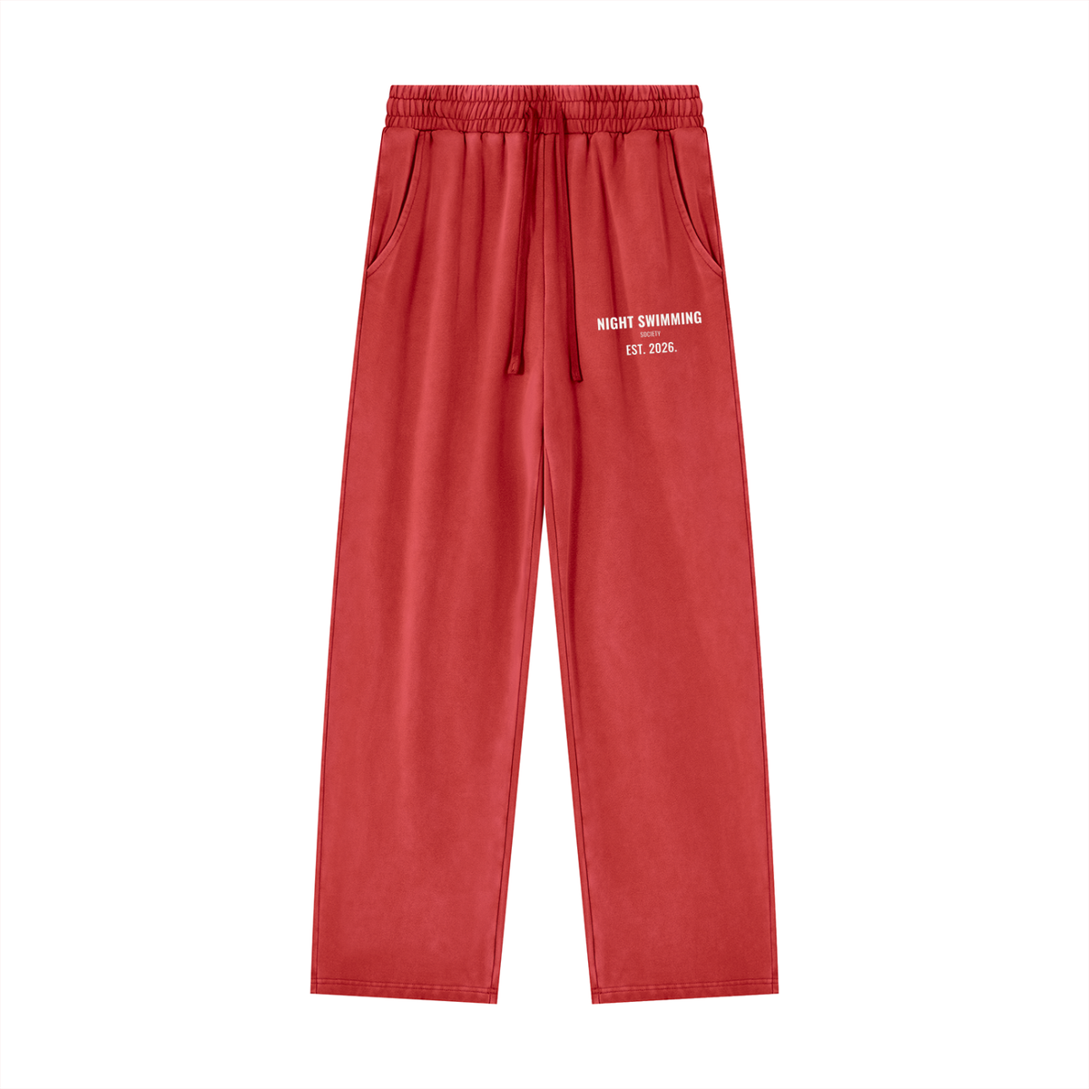 Night Swimming Sweatpants – Washed Red – front
