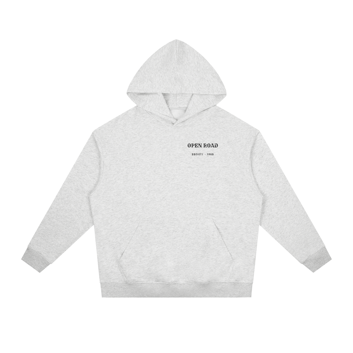 Open Road Heavyweight Hoodie – Flower Gray – front