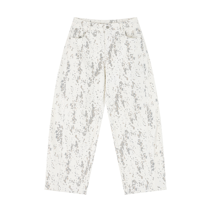 Splatter Barrel Leg Jeans