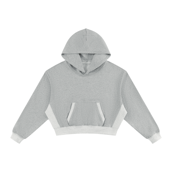 Color Block Cropped Hoodie