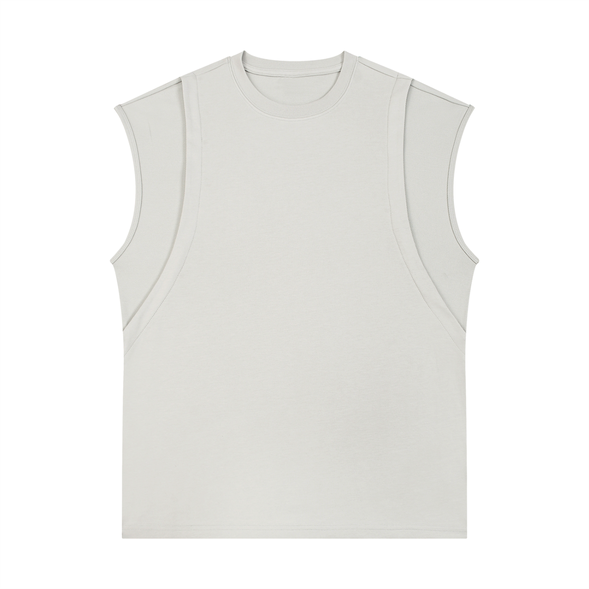 Spliced Panel Sleeveless Muscle T-Shirt