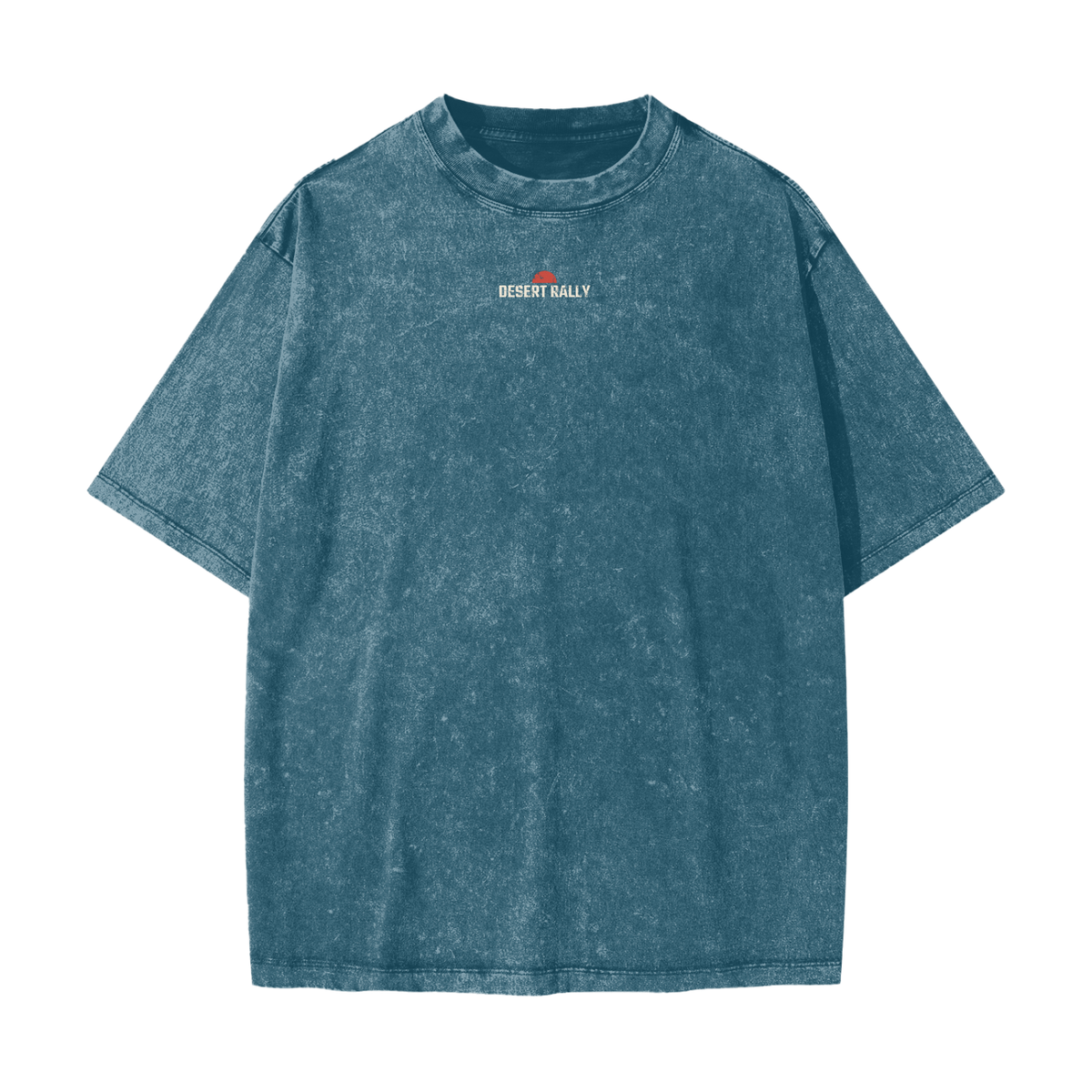 Desert Rally Heavyweight Tee – Strait Blue – front