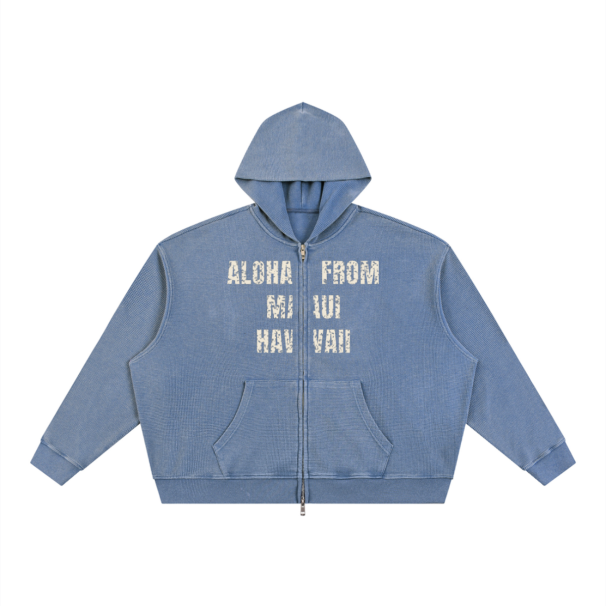 Aloha From Maui Waffle Full Zip Hoodie