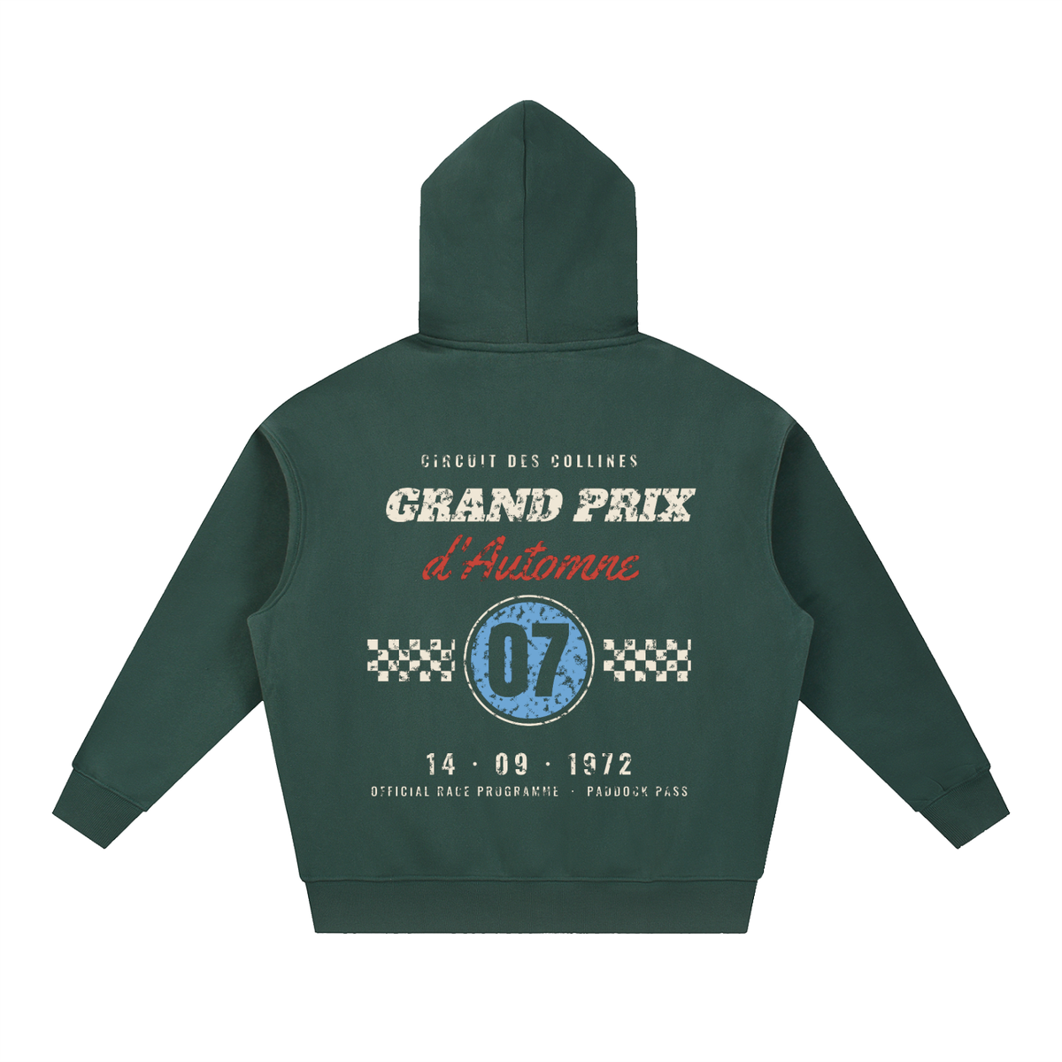 Grand Prix Oversized Hoodie – Dark Green – back