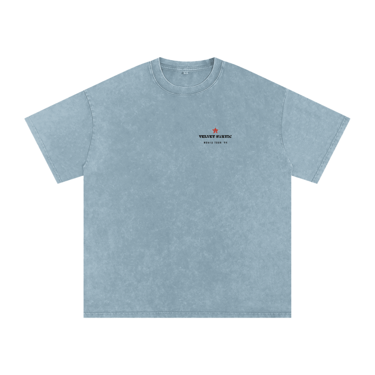 Velvet Static Snow Wash Tee – Blue Jeans – front