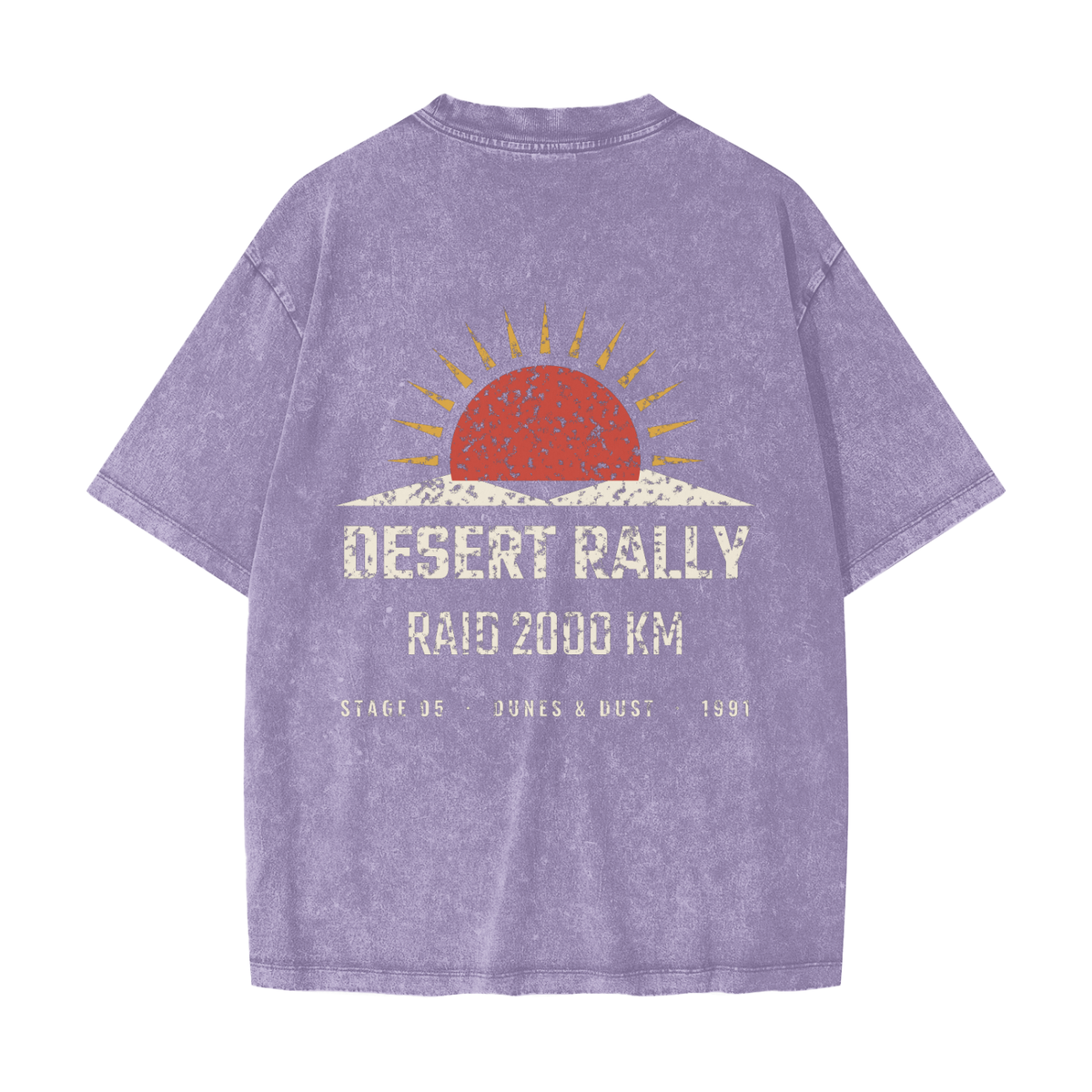 Desert Rally Heavyweight Tee – Light Purple – back