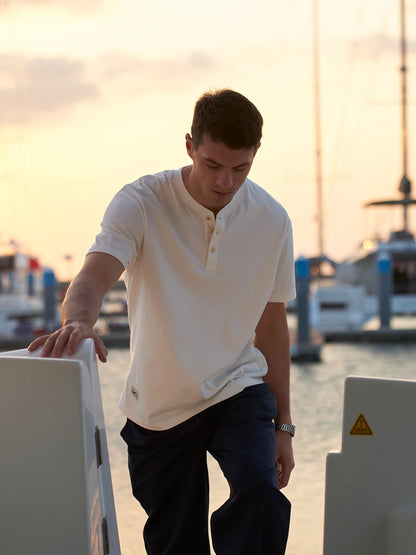 Washed Cotton Henley T-Shirt