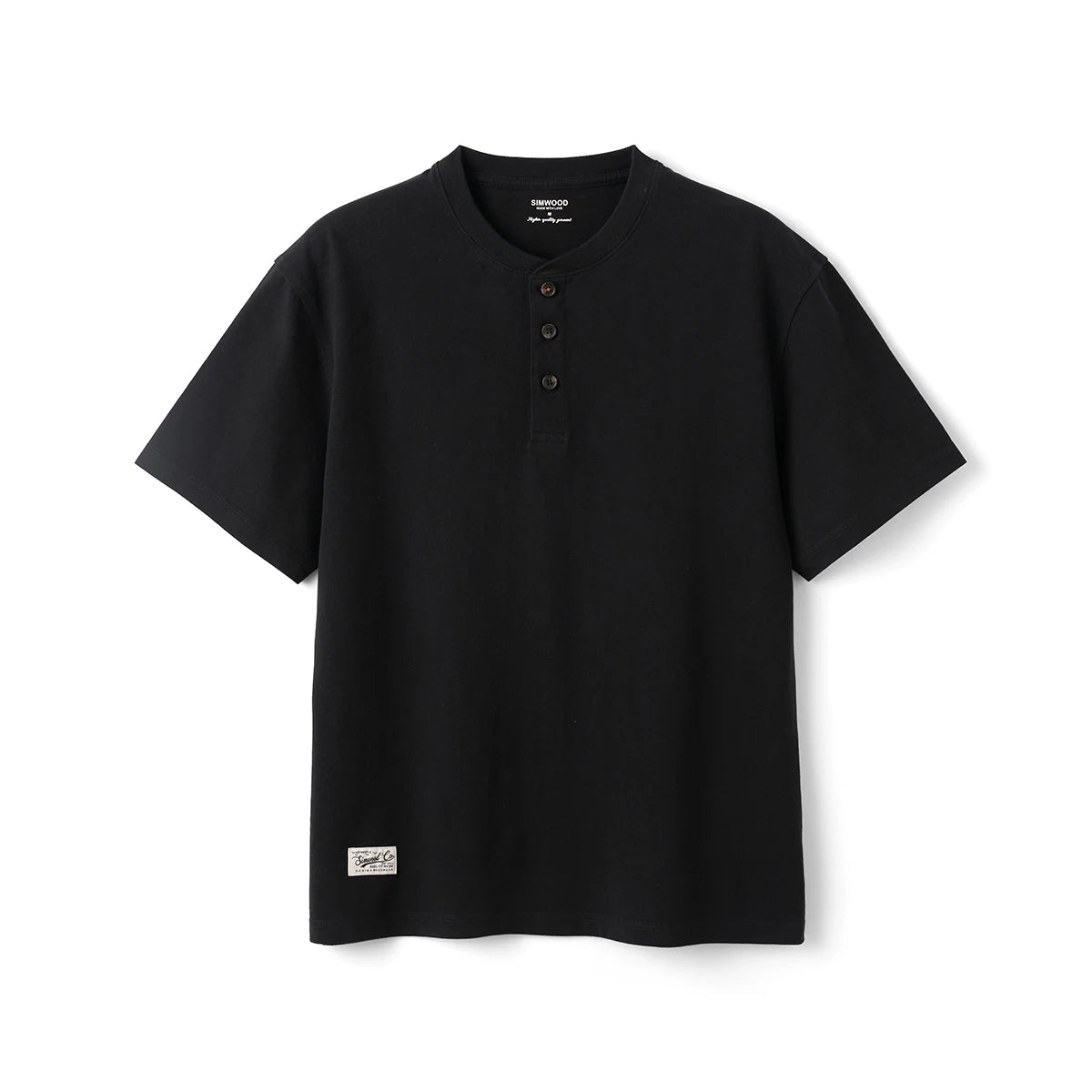 Washed Cotton Henley T-Shirt