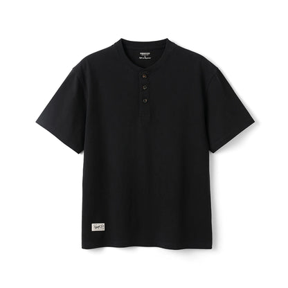Washed Cotton Henley T-Shirt