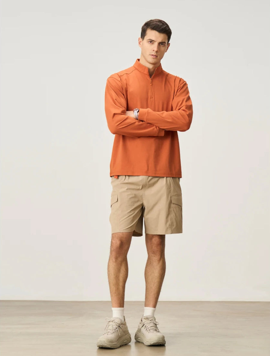 Half-Zip Long Sleeve T-Shirt