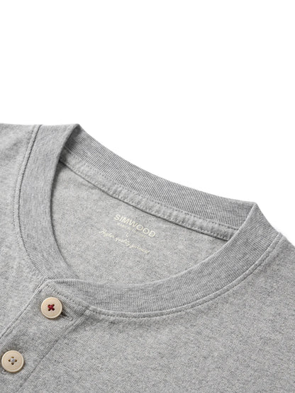 Washed Cotton Henley T-Shirt
