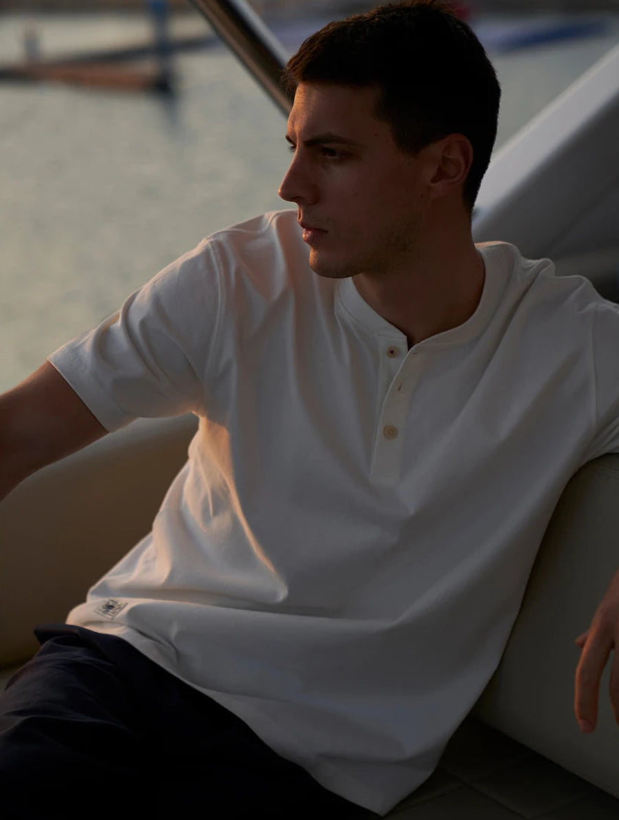 Washed Cotton Henley T-Shirt