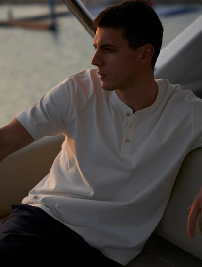 Washed Cotton Henley T-Shirt