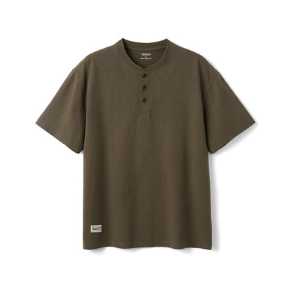 Washed Cotton Henley T-Shirt