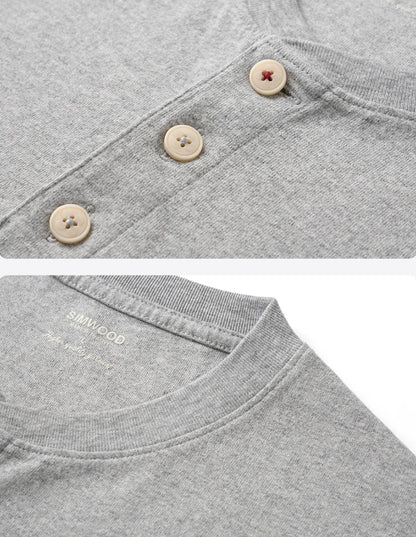 Washed Cotton Henley T-Shirt