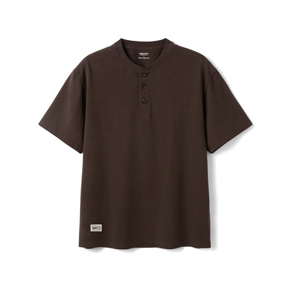 Washed Cotton Henley T-Shirt