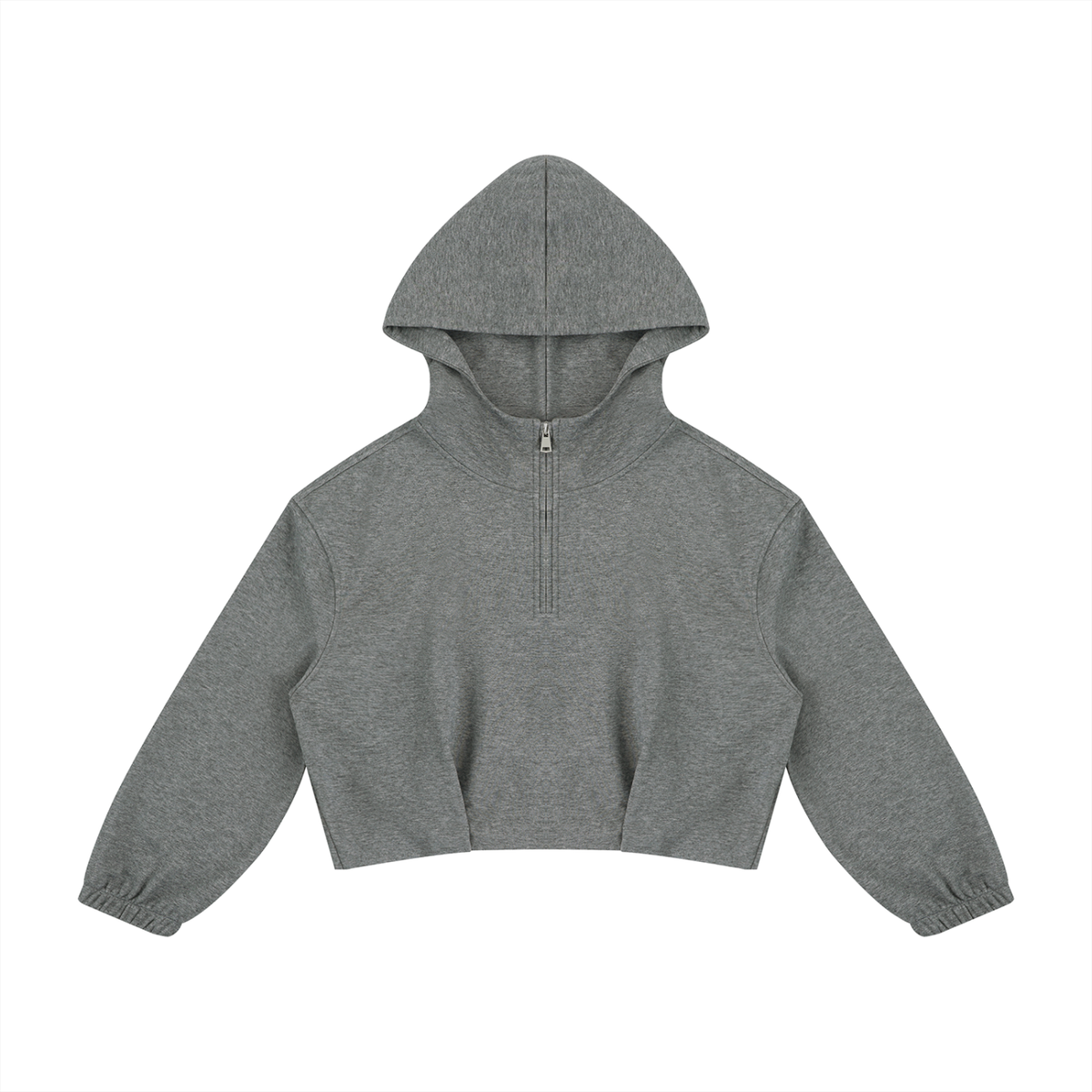 Boxy Cropped Quarter-Zip Hoodie