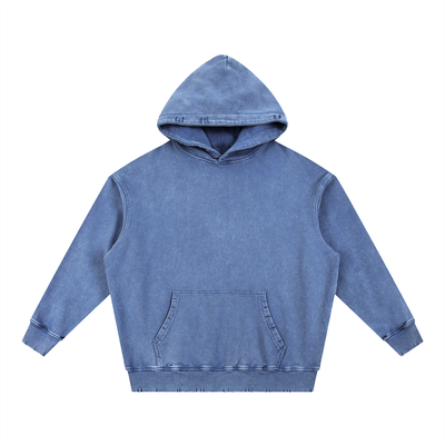 Snow Wash Hand-Frayed Hoodie
