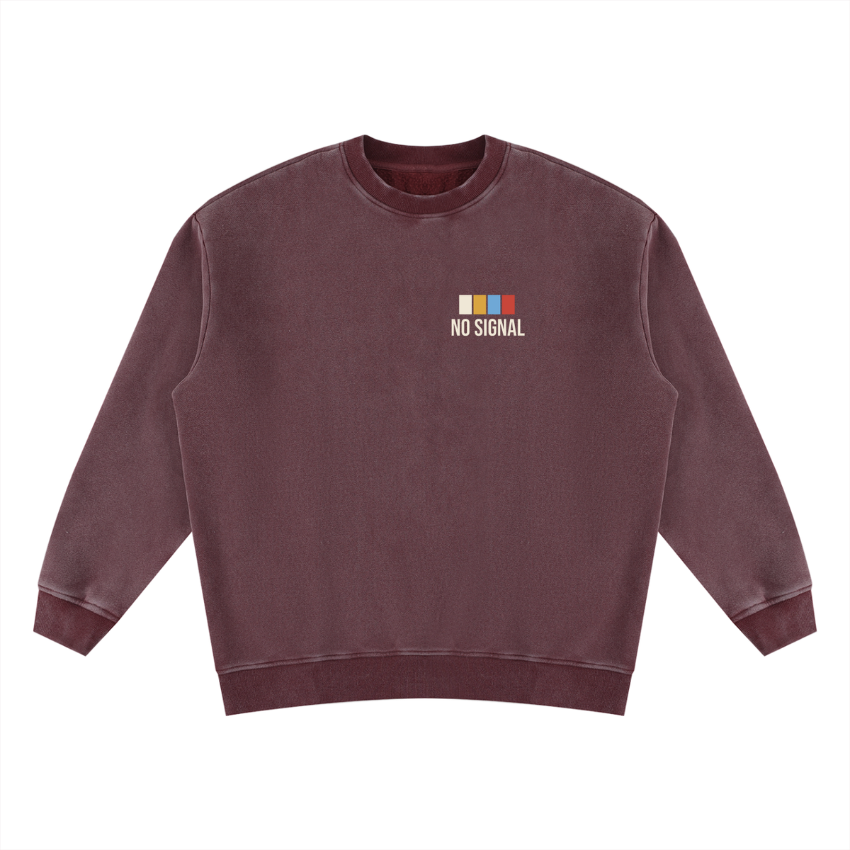 No Signal Vintage Wash Sweatshirt – Jujube Red – front