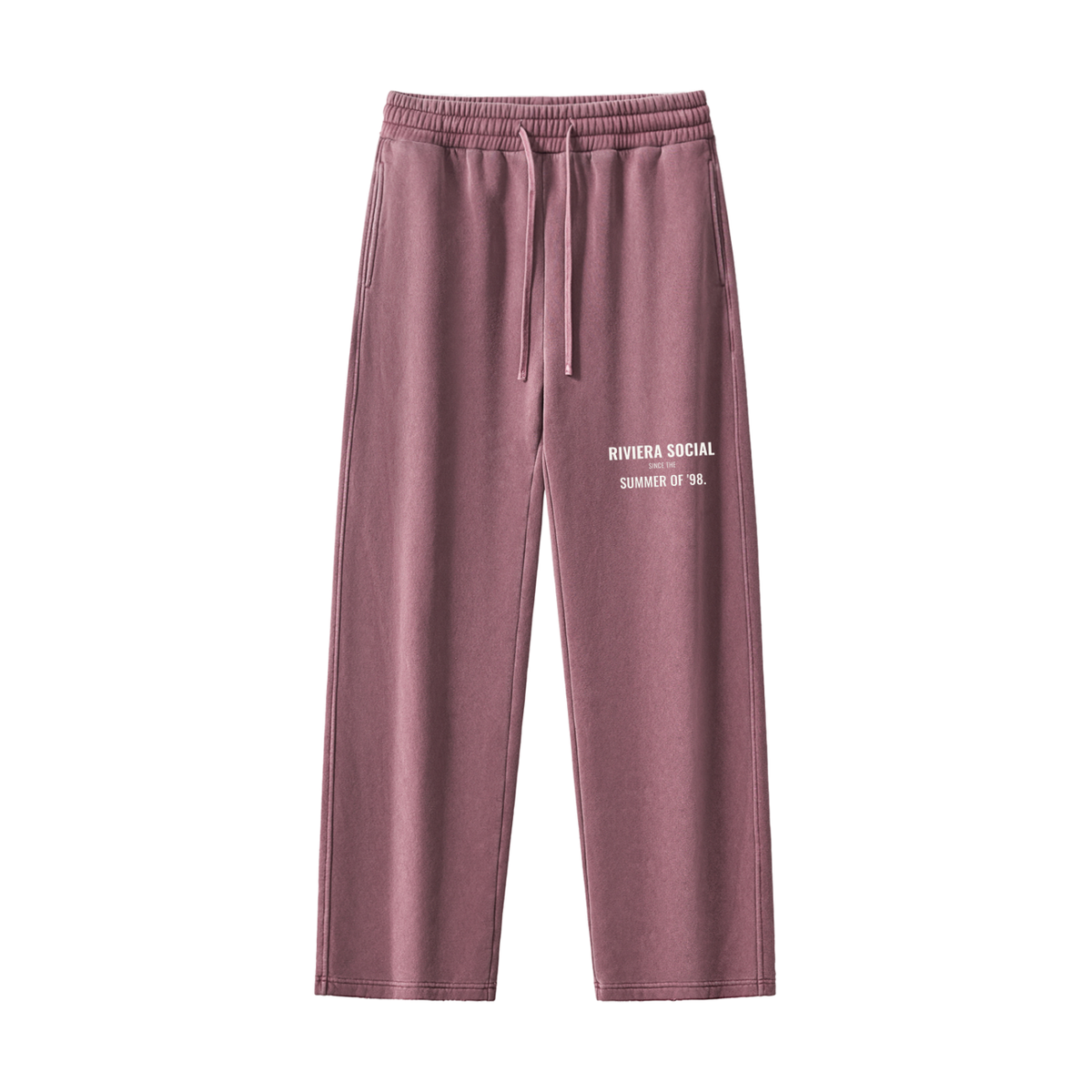 Riviera Social Fleece Sweatpants – Red – front