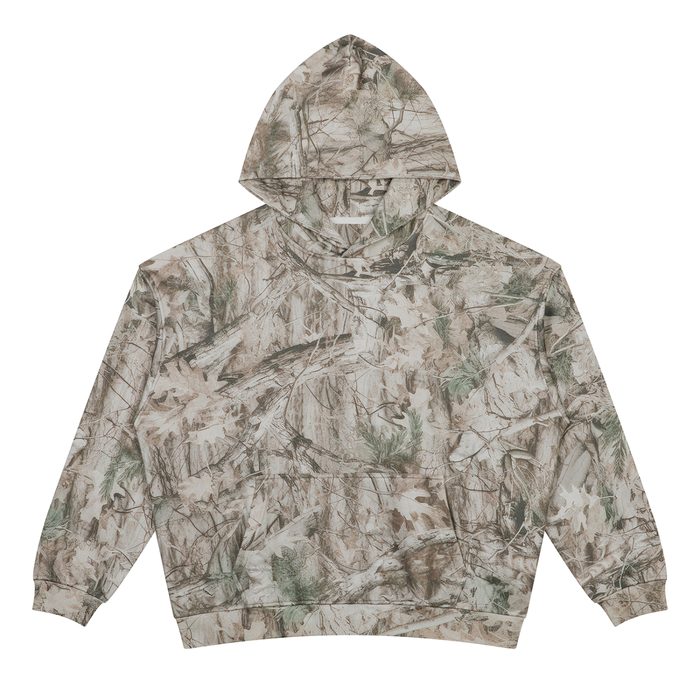 Oversized Fleece Tree Camo Hoodie