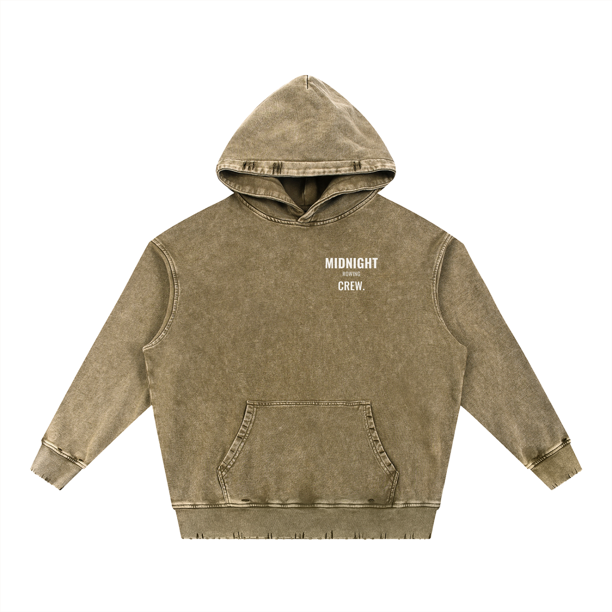 Midnight Rowing Snow Wash Hoodie – Brown – front