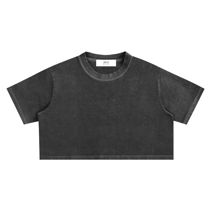 Snow Washed Boxy Crop Top