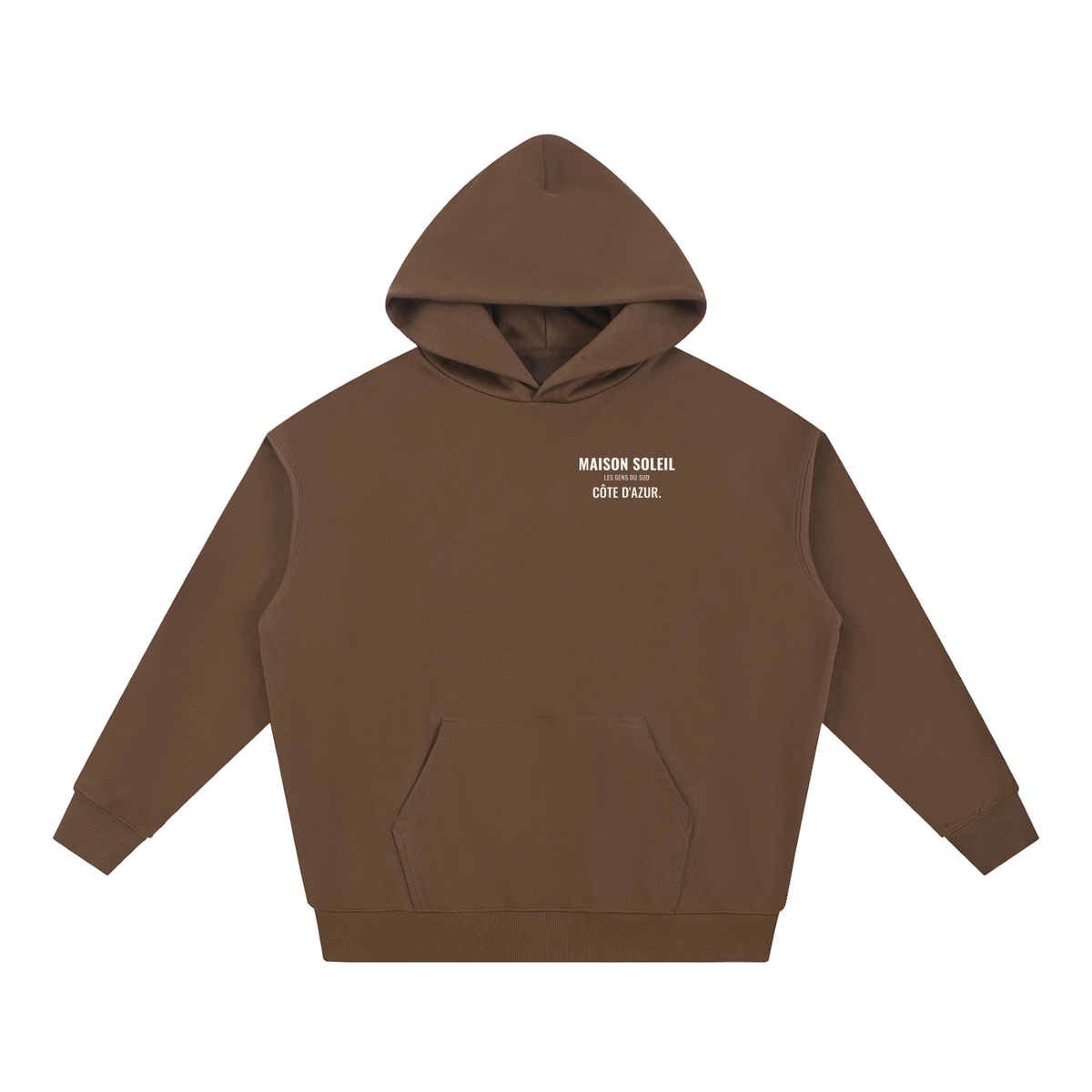 Maison Soleil Heavyweight Hoodie – Coffee – front