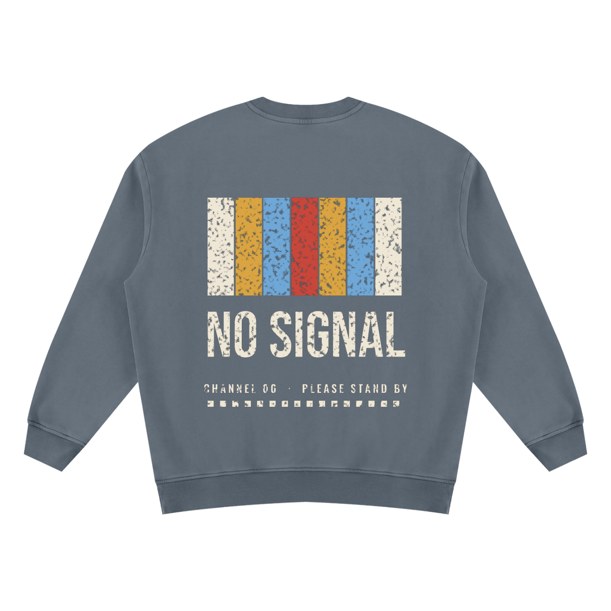 No Signal Vintage Wash Sweatshirt – Washed Blue – back