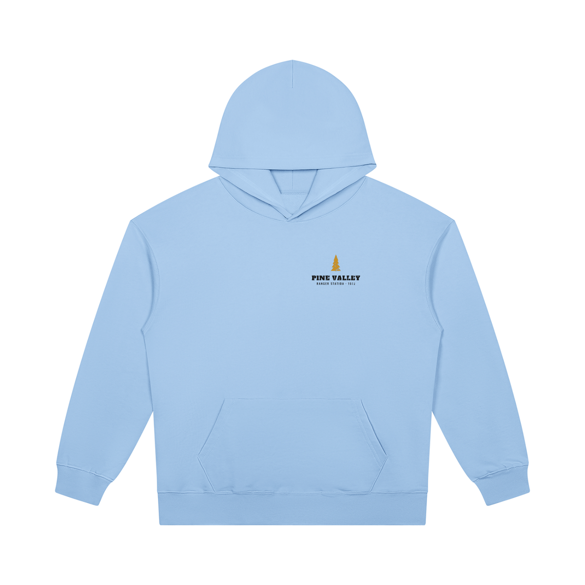 Pine Valley Heavyweight Hoodie – Sky Blue – front
