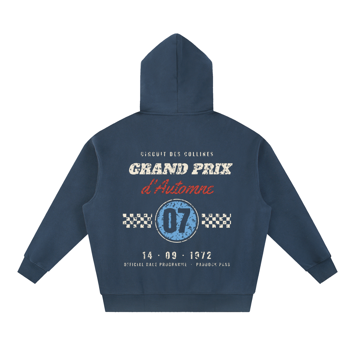 Grand Prix Oversized Hoodie – Navy Blue – back