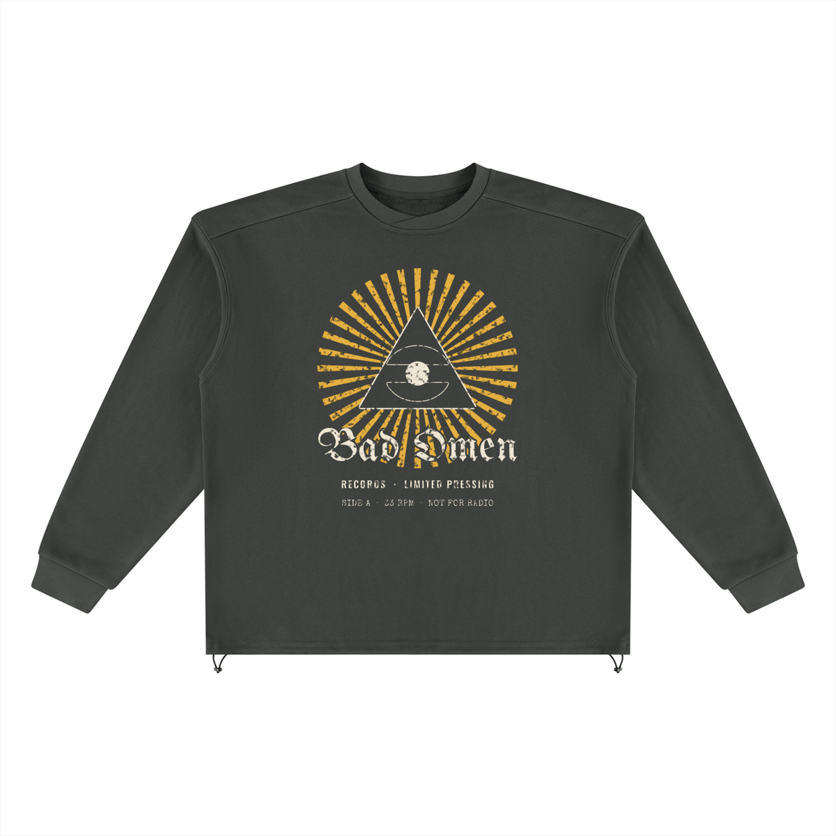 Bad Omen Heavyweight Boxy Sweatshirt – Dark Gray – front