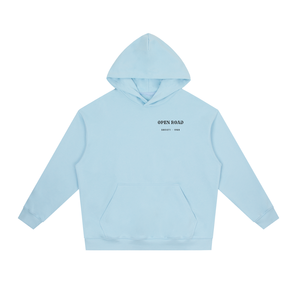 Open Road Heavyweight Hoodie – Sky Blue – front
