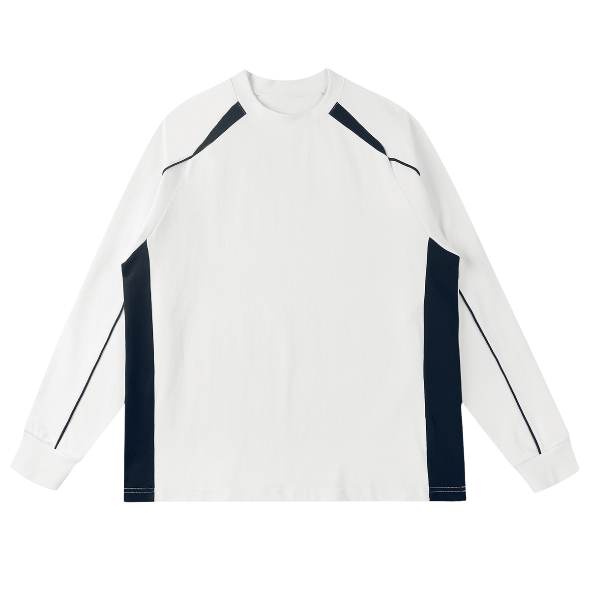 White with Navy Blue