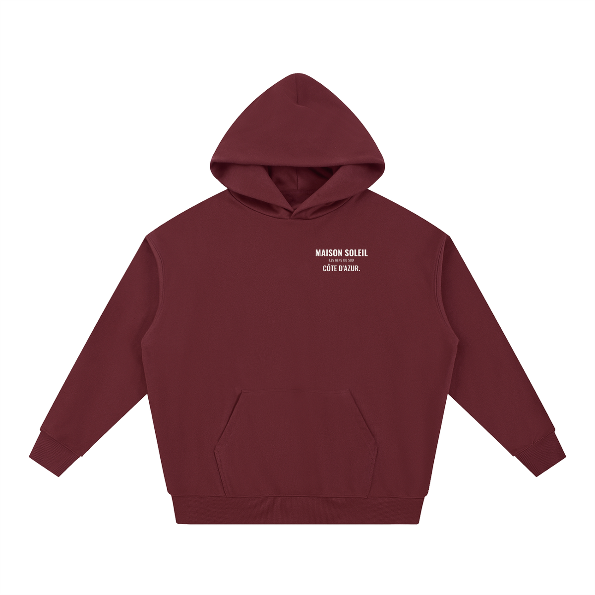 Maison Soleil Heavyweight Hoodie – Dull Red – front