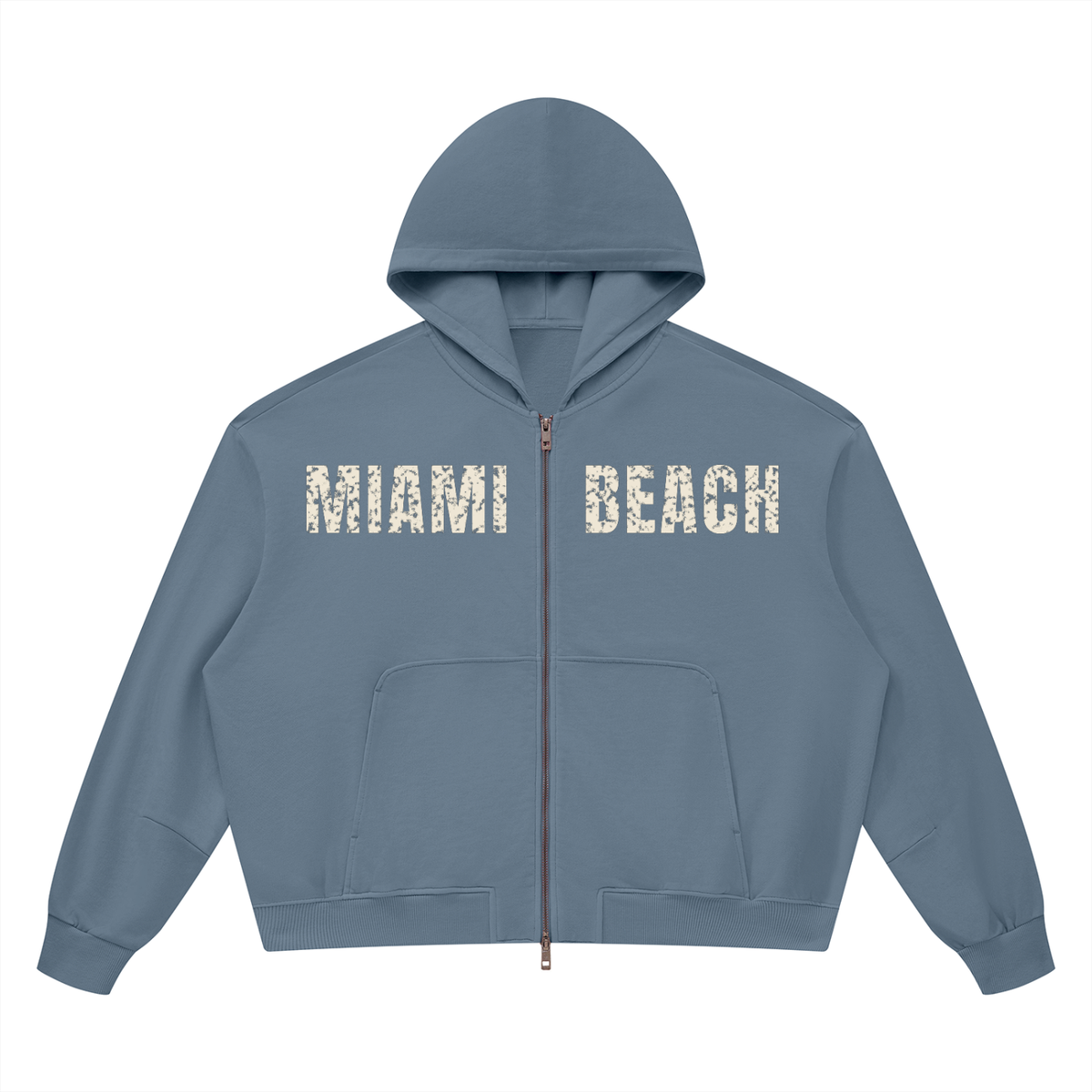 Miami Beach Vintage Wash Full Zip Hoodie