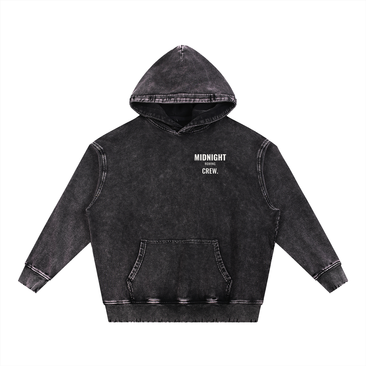 Midnight Rowing Snow Wash Hoodie – Black – front